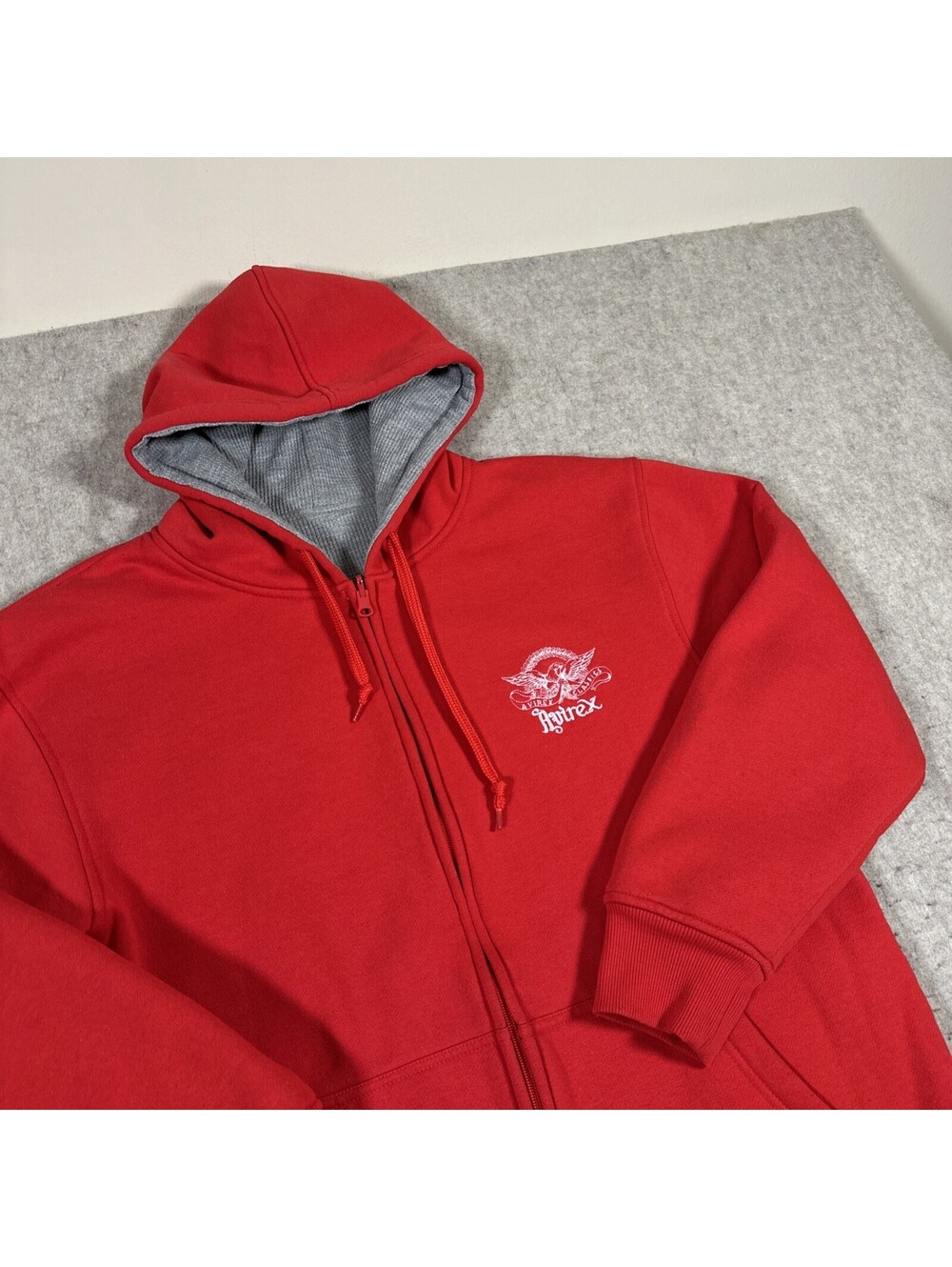 Vintage Avirex Hoodie Medium? Red Reversible Full Zip Waffle Lined Y2K Logo